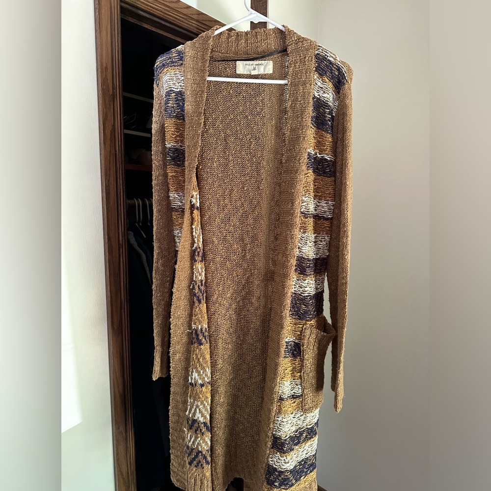 PattyBoutik Brown Striped Cardigan